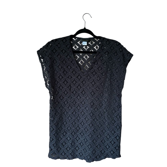 Jordan Taylor Tops - Jonathan Taylor Black Crochet Semi‎ Sheer Cottage Core Festival Black Top Small